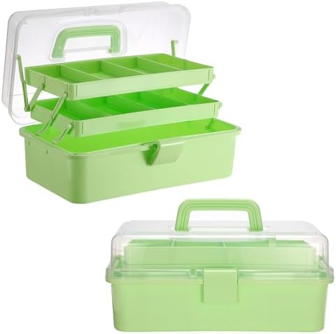 BTSKY 3-Layer Foldable Craft Organizer, Portable Tackle Box with