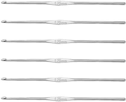 Skweawert 6Pcs 1.75mm Stainless Steel Crochet Hook