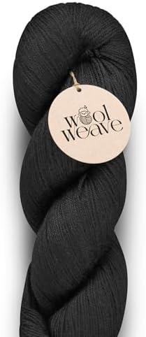 Woolweave Fingering Weight Yarn - Hand Dyed Soft & Durable Black Yarn