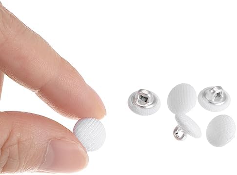 HARFINGTON 10pcs 16L Fabric Cloth Covered Button 10mm Metal Shank