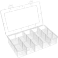 BTremary 15 Grids Clear Plastic Storage Box with Compartment, Craft