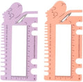 Ciieeo Knitting Needle Gauge Plastic 2 pcs Pink Purple