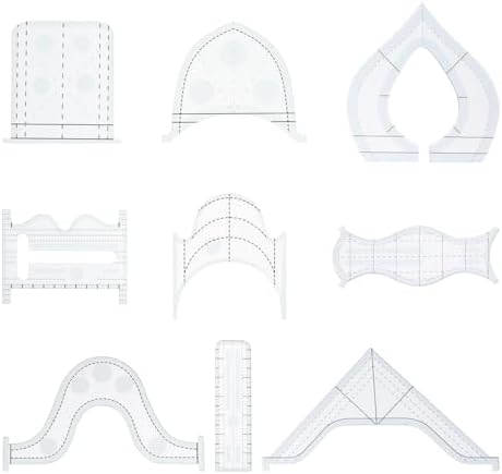 SHINEOFI 9-Piece Quilting Ruler Set Patchwork Rulers for Sewing Free