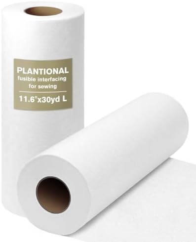 PLANTIONAL 11.6"x30yd Light Weight Non-Woven Fusible Interfacing for