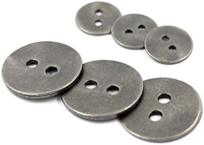 Bezelry Gray Silver Simple Metal Hole Blazer Button Set. 6 Pcs of