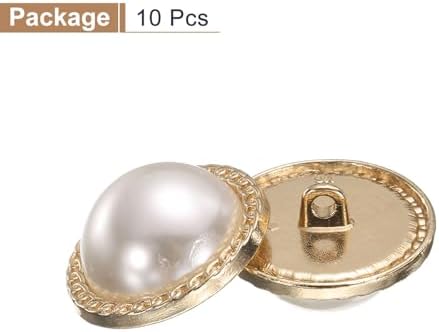 HARFINGTON 10pcs 40L Pearl Gold Metal Sewing Buttons 25mm 1"
