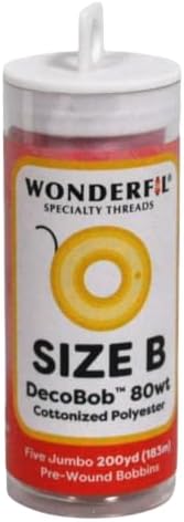Wonderfil DecoBob Prewound Size B Jumbo Bobbins 5 Count Tube Soft Pink
