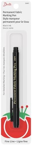 Dritz 3087 The Fine Line Permanent Fabric Marker, Black, 8.5 x 2.88 x