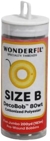 Wonderfil DecoBob Prewound Size B Jumbo Bobbins 5 Count Tube Dove Grey