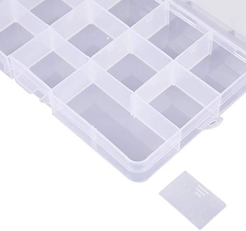 Lawei 15 Pack Plastic Jewelry Box - 15 Grid Organizer Storage Box with