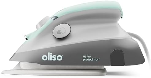 oliso M3Pro Project Mini Steam Iron - Sewing, Quilting, Travel - Aqua