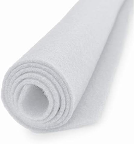 White - Wool Felt Oversized Sheet - 20% Wool Blend - 1 12x18 inch