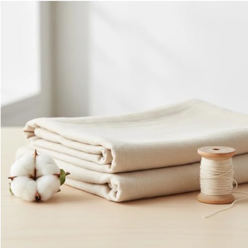 UFRIDAY Cotton Fabric, Unbleached, Lightweight, Soft, 50 Inch Wide
