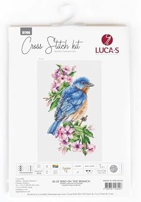 Luca-S Cross Stitch Kit Blue Bird on the Branch B1198