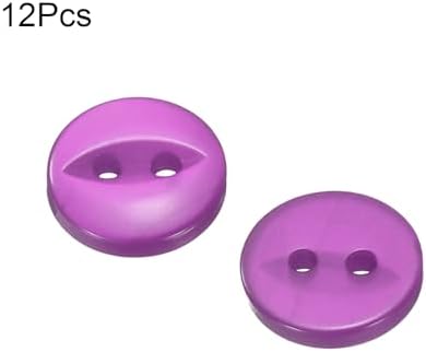 HARFINGTON 12pcs 16L Purple Round Sewing Buttons 10mm 3/8" Resin