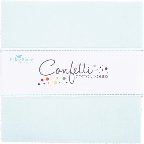 Confetti Cotton Solids Bleached Denim 42 5-inch Squares Charm Pack