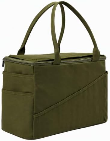 STHF Canvas Yarn Storage Bag, Crochet Bag Organizer with Multiple