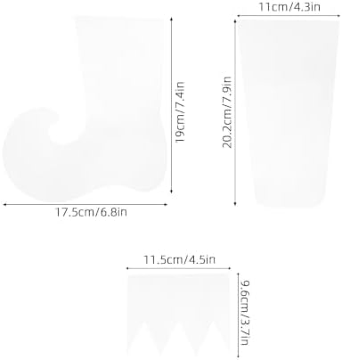 PRETYZOOM 3 Pcs Acrylic Christmas Stocking Template Set for Sewing