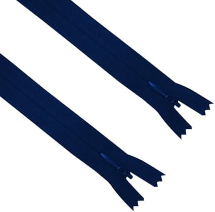 ANPURZII 2PCS #3 9 Inch Deep Navy Blue Invisible Zippers for Sewing