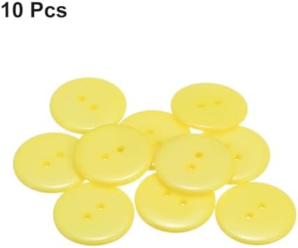 YOKIVE 10Pcs Sewing Buttons 25mm 2 Holes Resin Round Buttons,Yellow