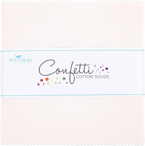 Confetti Cotton Solids Champagne 42 5-inch Squares Charm Pack Riley