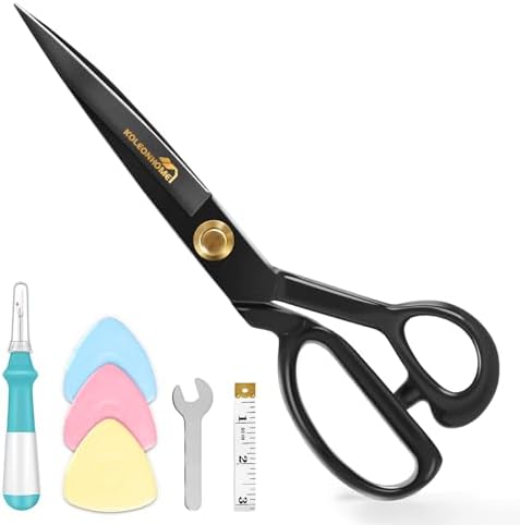 10-Inch High Carbon Steel Fabric Scissors, Black