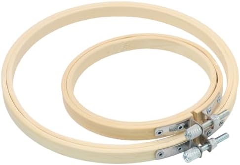 Biaungdo 2 Pcs Bamboo Embroidery Hoops 4 & 6 Inch, Wooden Cross Stitch