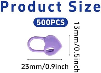 500PCS Plastic Crochet Stitch Markers, Heart Shape Locking Needle