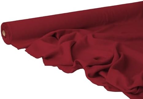 Japanese Carmine Red Linen Fabric by the Yard | Softened Natural Flax