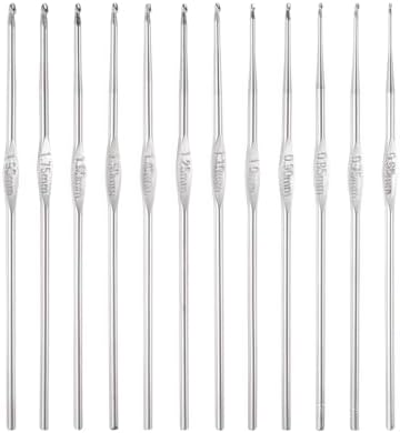 uxcell 48Pcs Stainless Steel Crochet Hook Set, 0.6mm-1.9mm