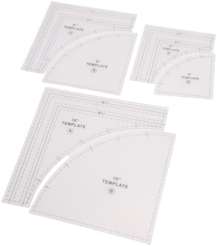 Kadimendium Quilting Templates Set 3 Pcs 10in 8in 6in Acrylic Cutting