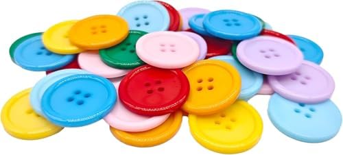 20mm Large Resin Sewing Button -Colorful 4-Hole Buttons for