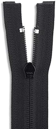24 Inch Black Nylon Coil Zipper - One-Way Separating Open-End Zipper