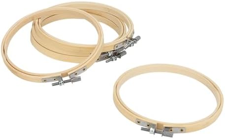 SENJEOK 20 PCS 5 Inch Bamboo Embroidery Hoop, Adjustable Cross Stitch