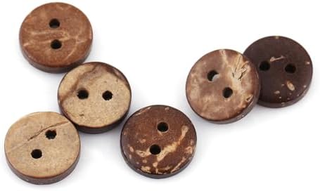 Natural Coconut Shell Buttons for Sewing, 400 Pack 10mm 2 Hole