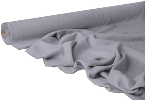 Lavender Grey Linen Fabric by the Yard – Soft Natural Flax – Medium