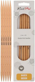 KnitPro Basix Beech Double Pointed Needles 8" (20cm) | US Size 9