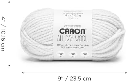 Caron All Day Wool Yarn for Crocheting Soft, Aran, 3-Pack