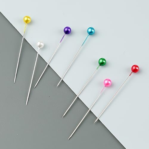 1000PCS Multicolor Straight Pins, Pearlized Ball Head Quilting Pins