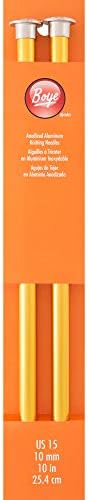 Boye 3216327015M Aluminum Straight Knitting Needles Set, US Size 15