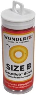 Wonderfil DecoBob Prewound Size B Jumbo Bobbins 5 Count Tube Red