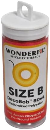 Wonderfil DecoBob Prewound Size B Jumbo Bobbins 5 Count Tube Red