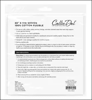 Callie Del Woven 100% Cotton Fusible Packaged Interfacing 60" x 1yd