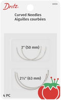 Dritz 3050 Quilter's Curved Hand Needles, 2-Inch & 2-1/2-Inch, Nickel