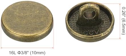 HARFINGTON 20pcs 16L Metal Round Flat Sewing Buttons 10mm Alloy Shank