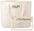 Shinylin 2 Pcs Needlepoint Project Bag, Embroidery Pouch, Beige