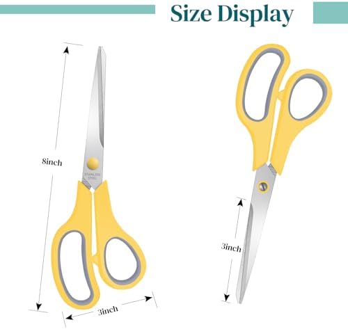 6 Packs Sewing Craft Scissors Bulk,8" Multipurpose Heavy Duty Sharp