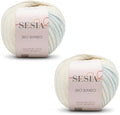 2 Skeins, 100% Organic Cotton, Multicolor Yarn, Needles US 1.5-2.5