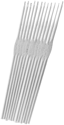 12pcs Stainless Steel Crochet Hooks, 0.60mm