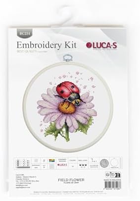 Luca-S Cross Stitch Kit with Hoop Included Field Flower, BC231